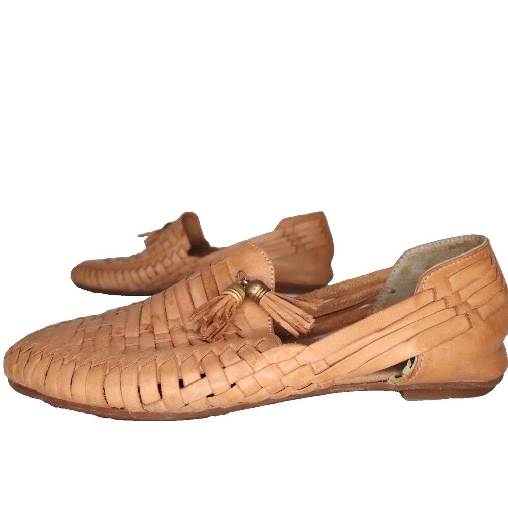 Tan Mexican Leather AYAL Flats Slip On Shoes Women's Size 6